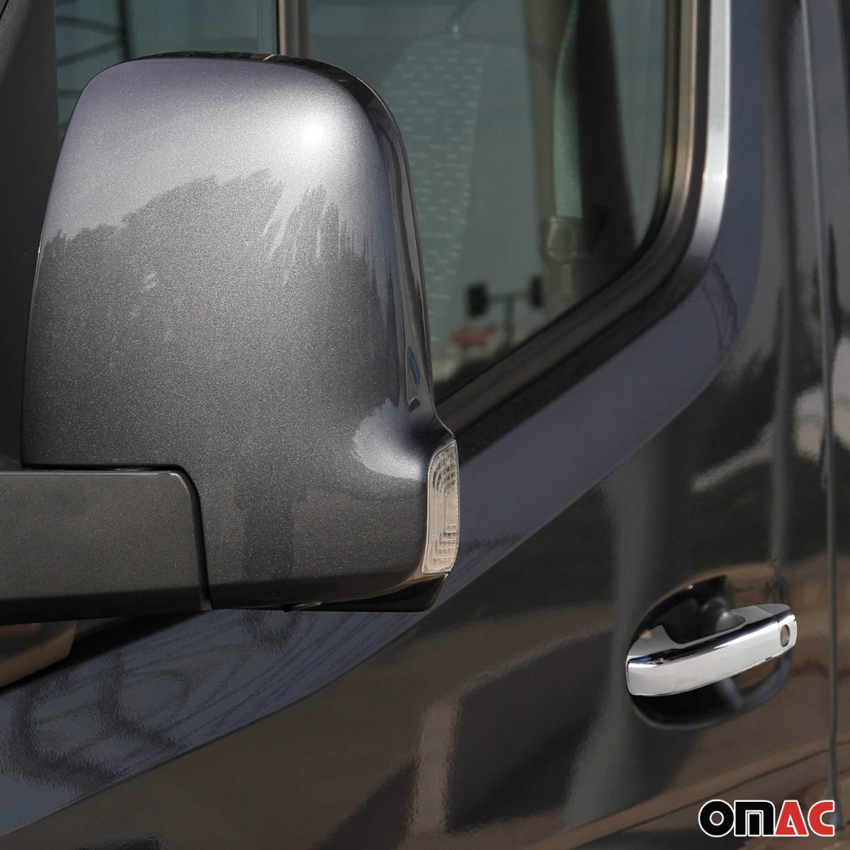 Mercedes Sprinter W907 Door Handle Cover - Omac - Gloss Silver - 2019-2025